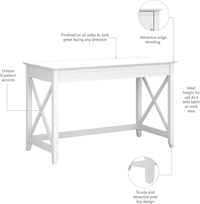 Bush Home Key West 48W Writing Desk in Pure White Oak