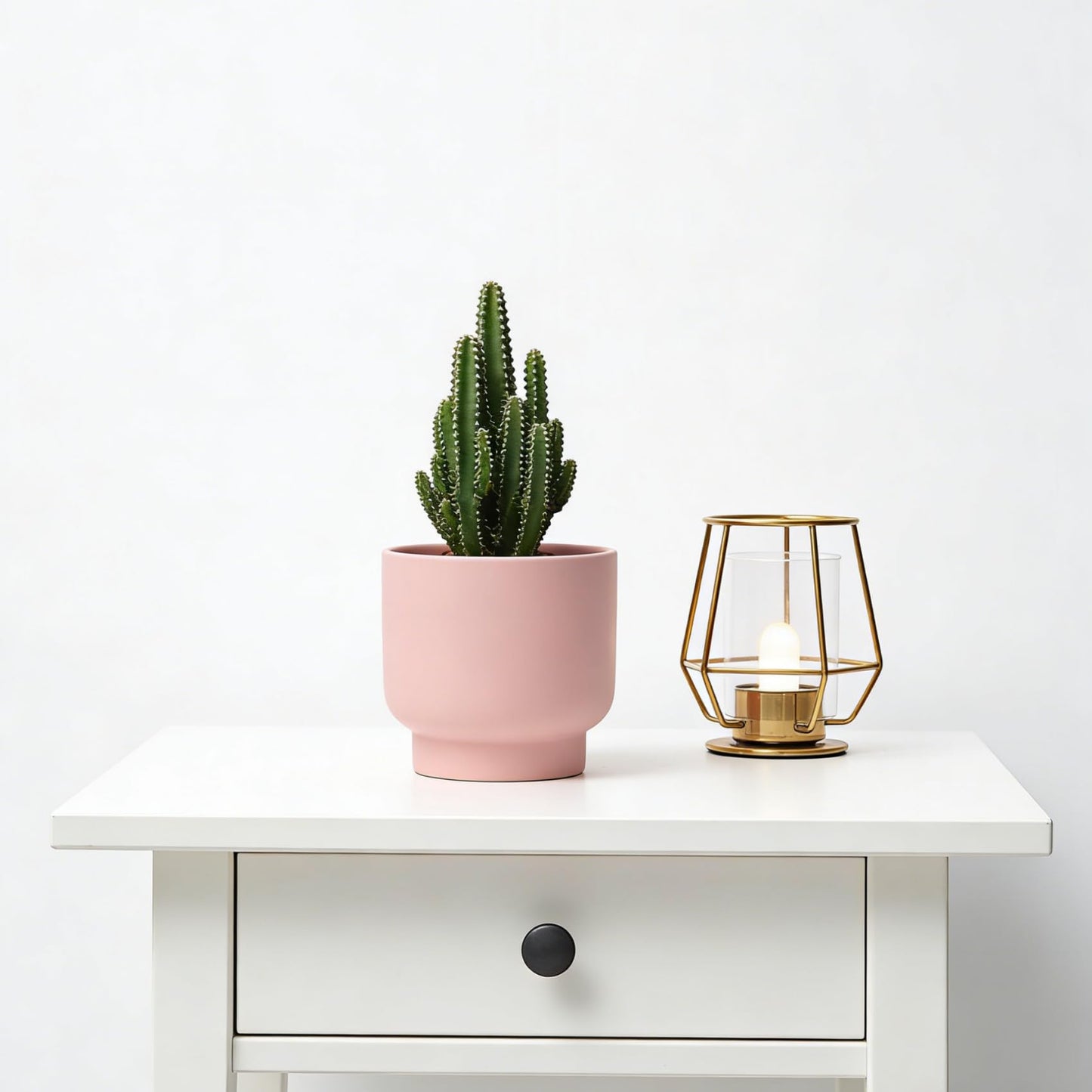 LB Pink Ceramic Plant Pots for Indoor Plants, Succulent Planters Ceramic Plant Pot, Cute Flower Pots for Living Room Office Home Decor, Round Flower Pot of 4.3 Inch(Plant Not Included)