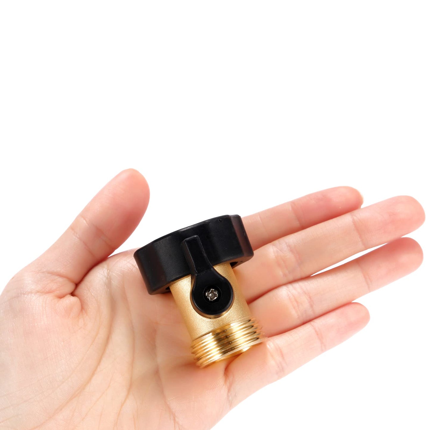 Sanpaint Water Hose Shut Off Valve, 4 Pack Heavy Duty 3/4 Inch Solid Brass Garden Hose Connector