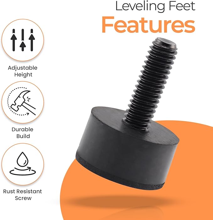 5/16 Rubber Adjustable Furniture Leveler，16 Pack Leveling Feet Screws in
