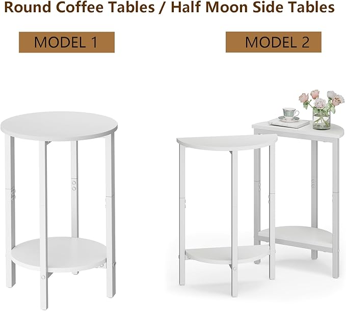 Vagusicc Side Table, Small Round End Table, Circle Table Small Round Coffee