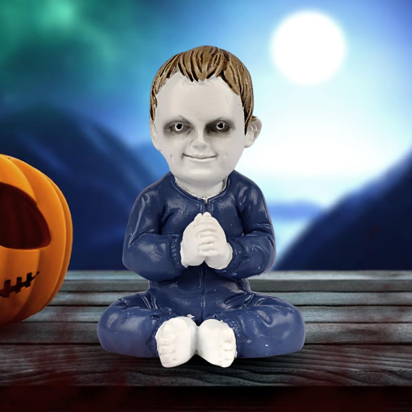 YYPLIAN Ghost Baby Doll Figurines, Halloween Scary Resin Small Statue Creepy Zombie Baby Statue Decor Desk Decor (D)