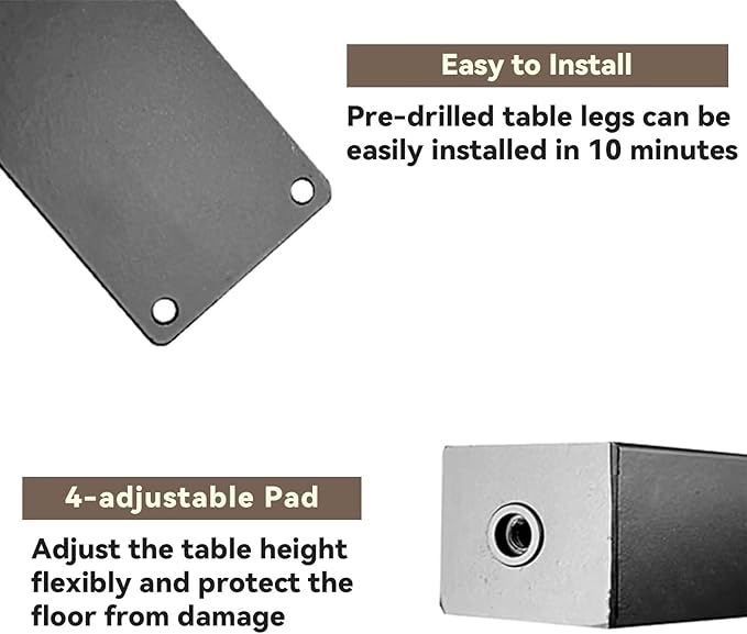28 Inch Metal Table Desk Legs, Heavy Duty DIY Industrial Furniture Legs