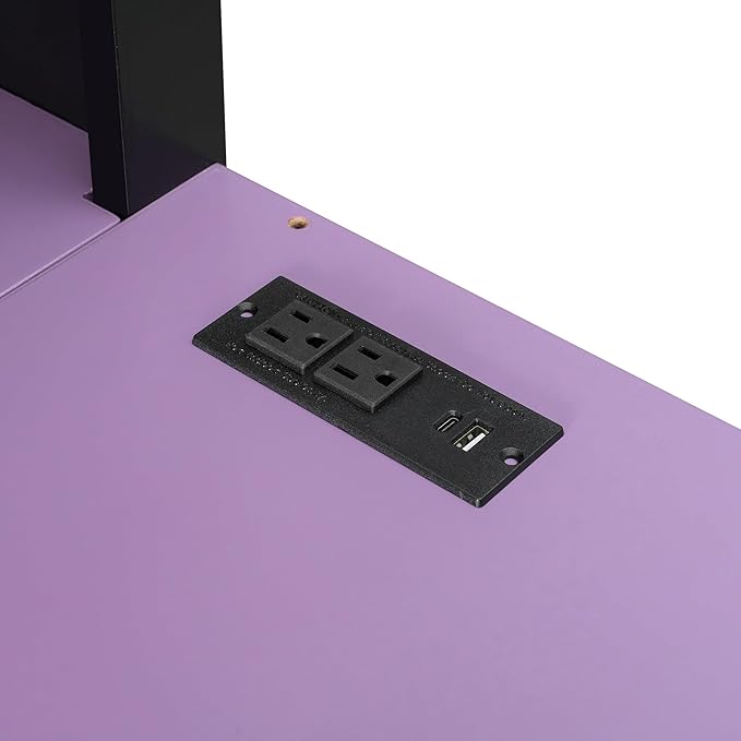 Full Size Wood Loft Bed with Built-in Workstation, Smart Storage, RGB Lighting
