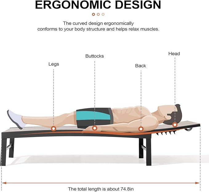 Crestlive Products Chaise Lounge Chair Outdoor Set of 2, Adjustable 5 Positions