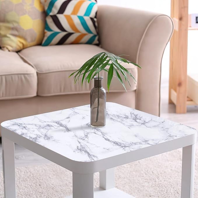 Arthome White Marble Contact Paper