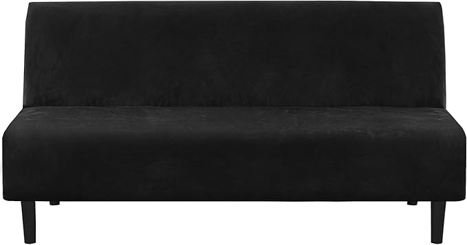 H.VERSAILTEX Velvet Futon Cover Armless Sofa Covers Sofa Bed Covers Stretch