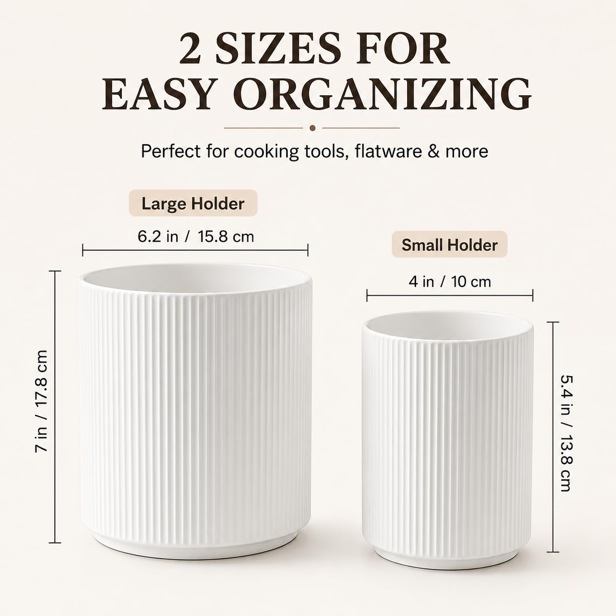 Utensil Holder,Ceramic Kitchen Utensils Holder for Countertop-Set of 2