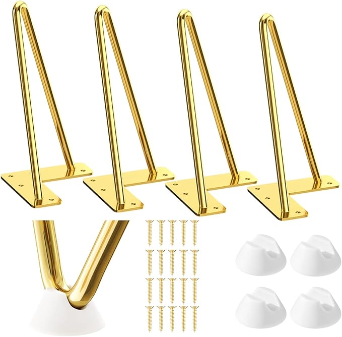 SMARTSTANDARD 8 Inch Hairpin Furniture Legs, 3/8'' Rods Metal Home DIY Projects