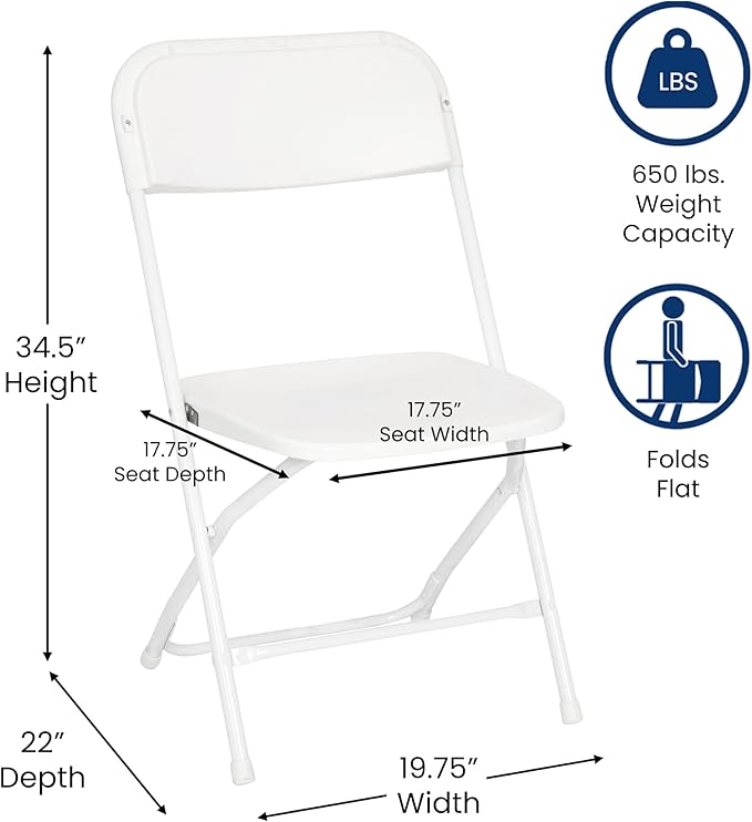 Flash Furniture Hercules Series Big & Tall Stackable Plastic Folding Chairs