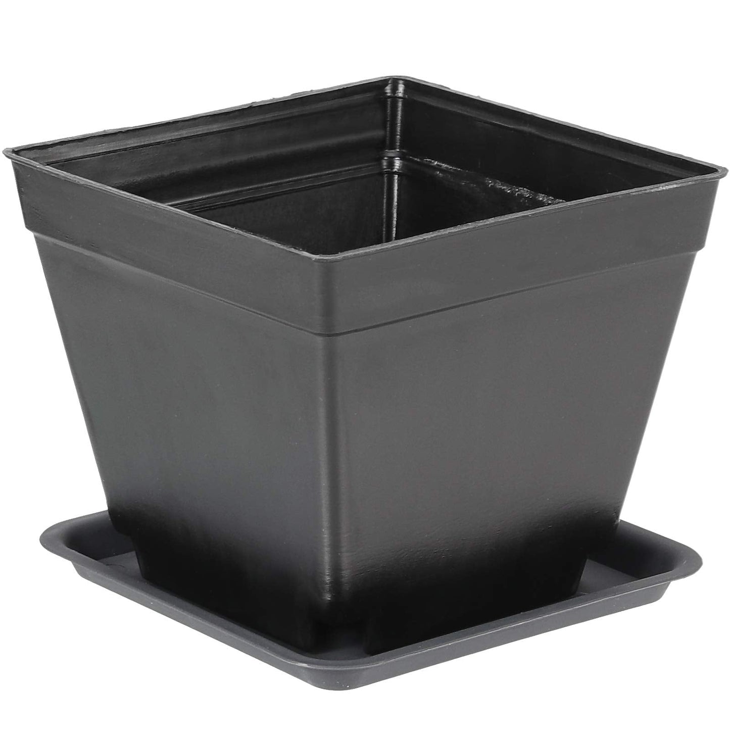 ZEONHAK 80 PCS 4 Inch Square Nursery pots, Plastic Seedling Seeds propogation Growing Pots with Trays, Post Plastic Thick Seed Start Germination for Seedling Flower, Plants, Succulents