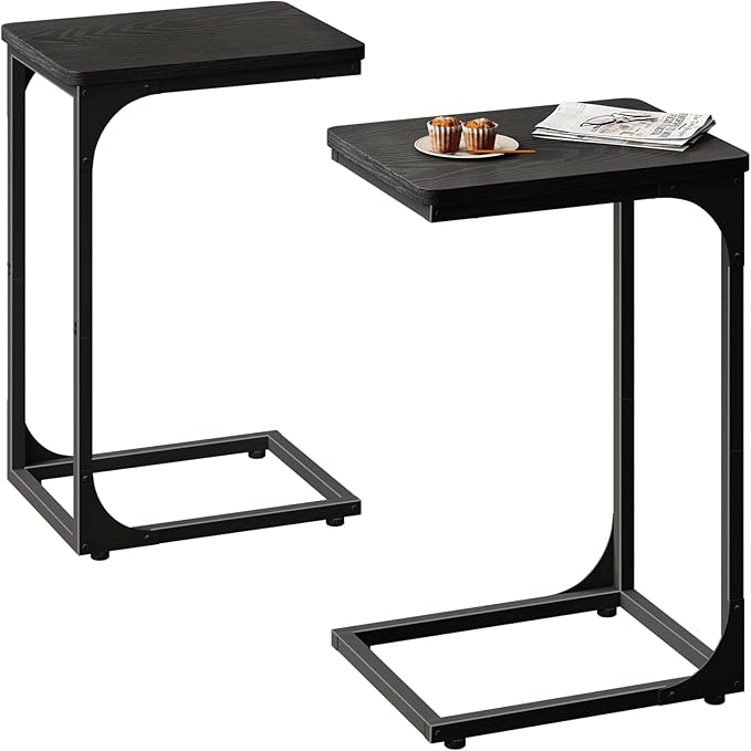QEEIG C Table Side Table Set of 2 Living Room Sets C Shaped Couch Tray End