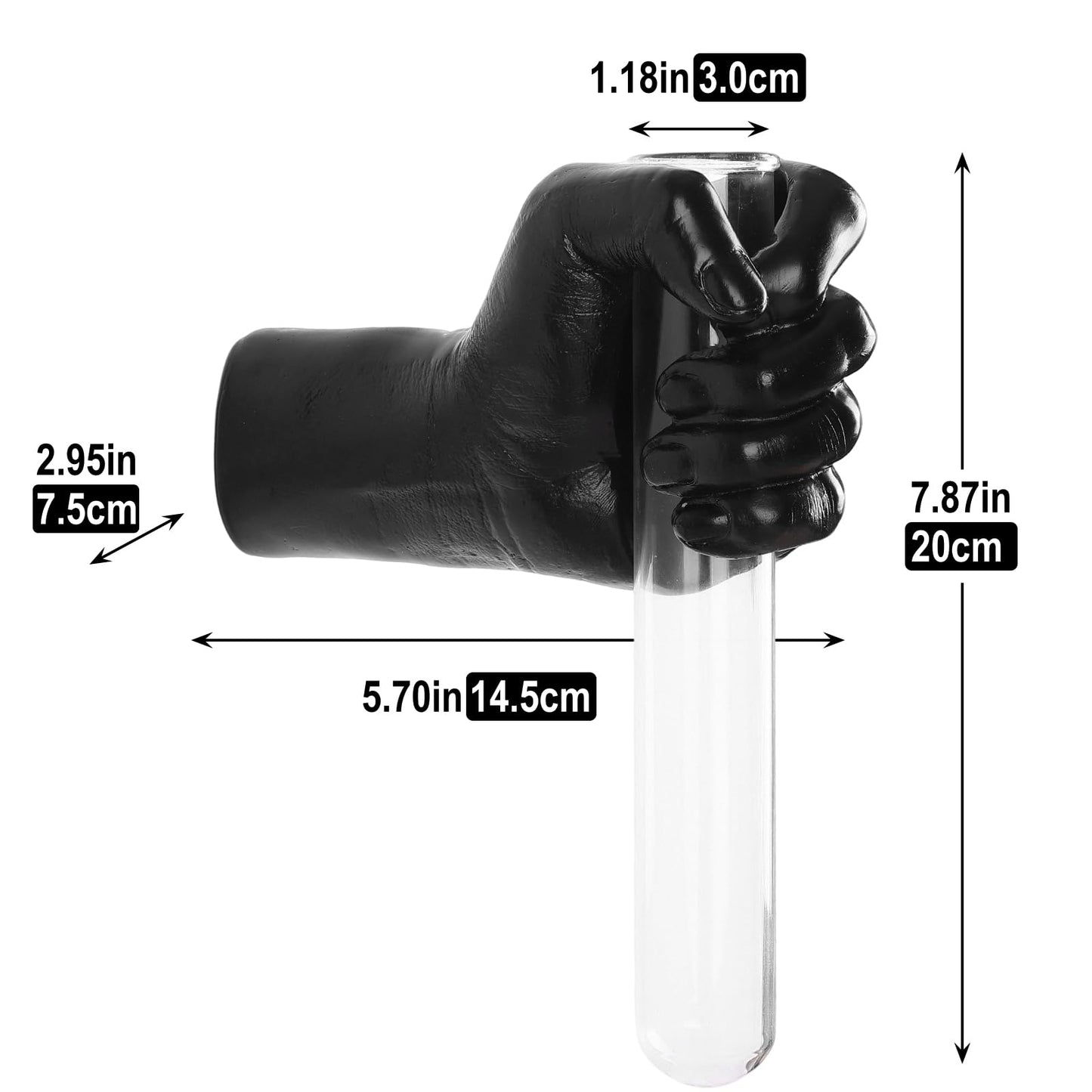 XYQXYQ Black Wall Sculptures, Hand Vases Home Decor, Wall Mount Art Sculpture, Unique Wall Art Statue, Funky Flower Vase Decorations, Modern Eclectic Hanging Decor,Glass Test Tube Vase