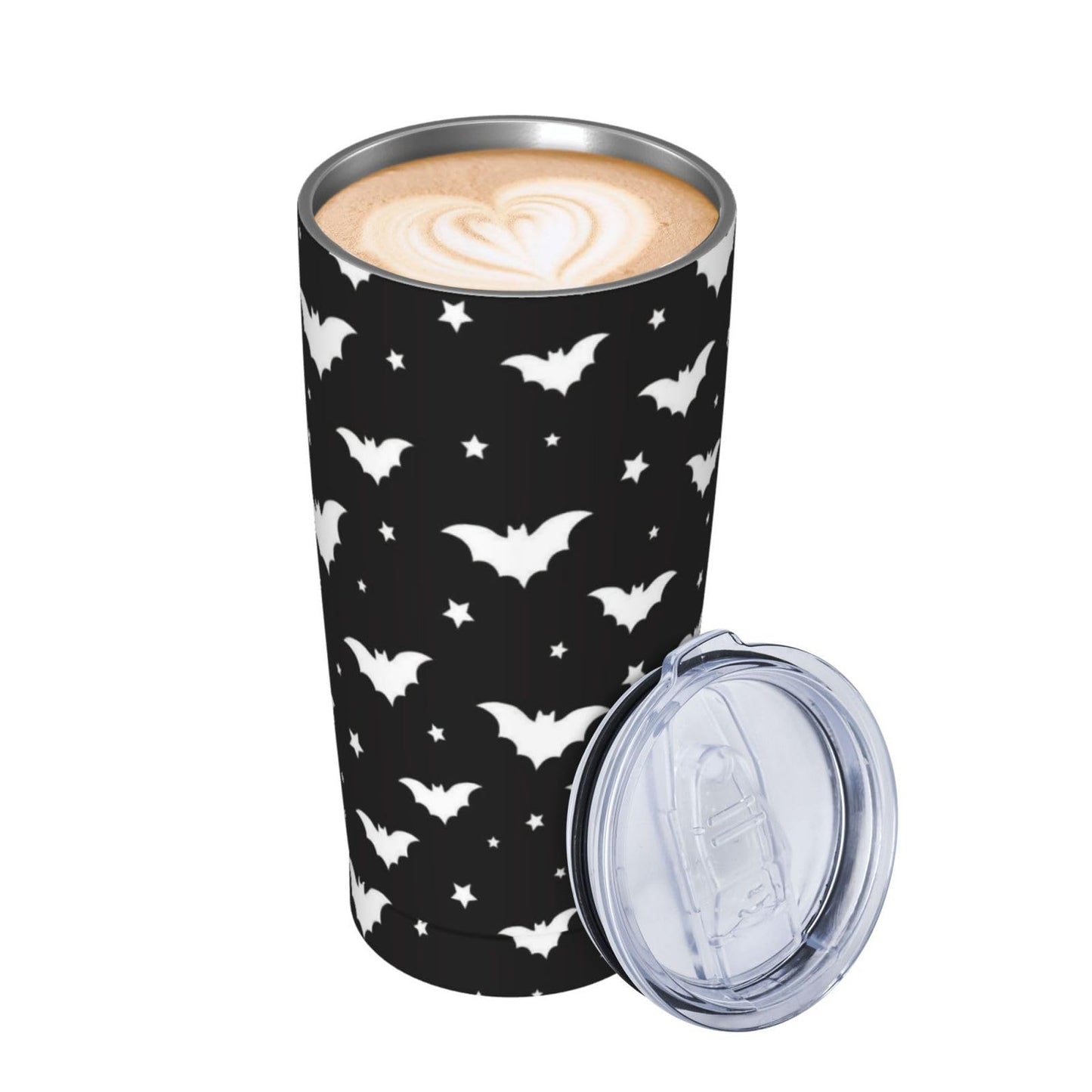 TOUNHEYA Halloween Bats Tumbler with Lid and Straw Gothic 20oz Insulated Stainless Steel Cup Spooky Travel Coffee Mug Water Bottle for Women Gift for Birthday Christmas