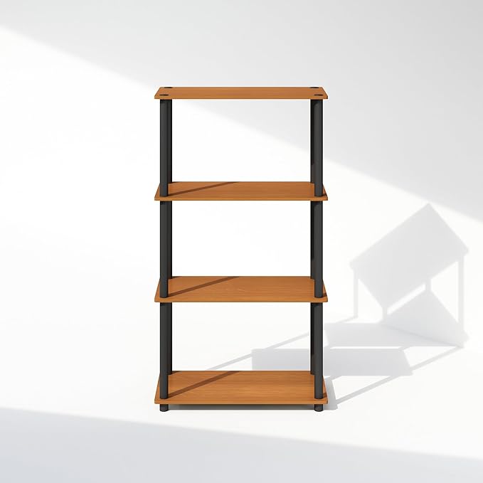 Furinno Turn-N-Tube Book Shelf, 4-Tier Bookshelf, Bookcase