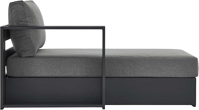 Modway Tahoe Aluminum Outdoor Chaise Lounge in Gray Charcoal