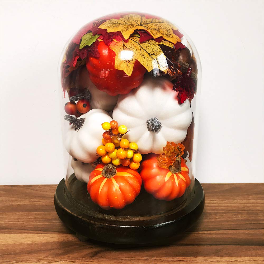 BESTTOYHOME 8 Pcs Realistic 4" Fall Harvest Small Off White Mini Artificial Pumpkins for Halloween, Fall and Thanksgiving Decorating