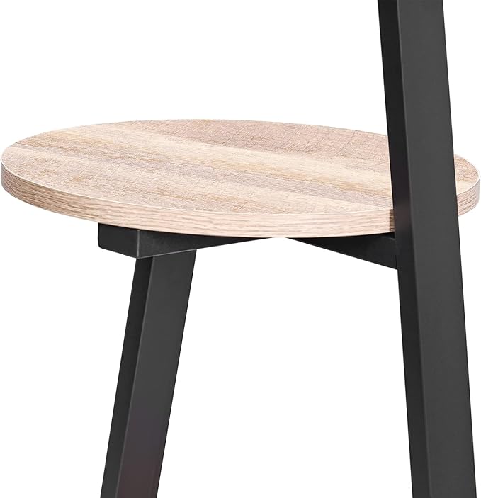 BEWISHOME Round End Table with Charging Station, Side Accent Table with 3-Tier