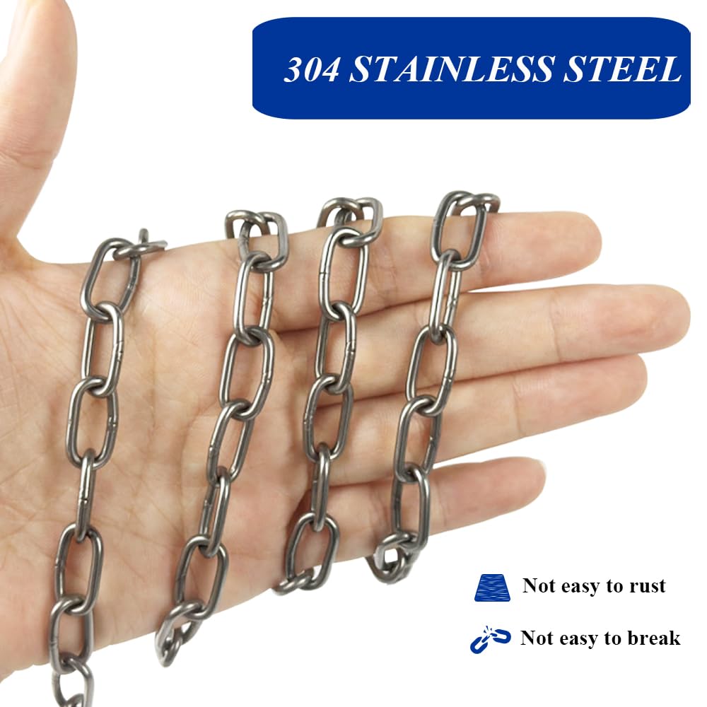50ft Hanging Chain,304 Stainless Steel Chain, 1/16" Jack Chain, Metal Chains are Customizable for Hanging Bird Feeders/Dog Leashes/Signs & DIY Projects(1.5mm with Spool)