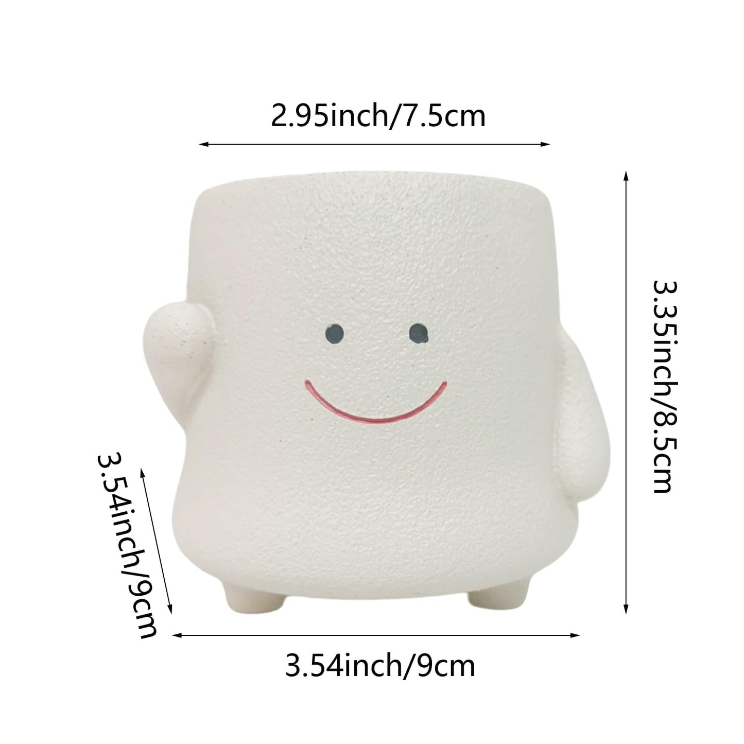 LLYSTTDS Smily Face Planter Pot Cute Resin Succulent Pots for Plants Creative Succulent Flower Pots Tabletop Decorations for Mother and Appreciation Christmas