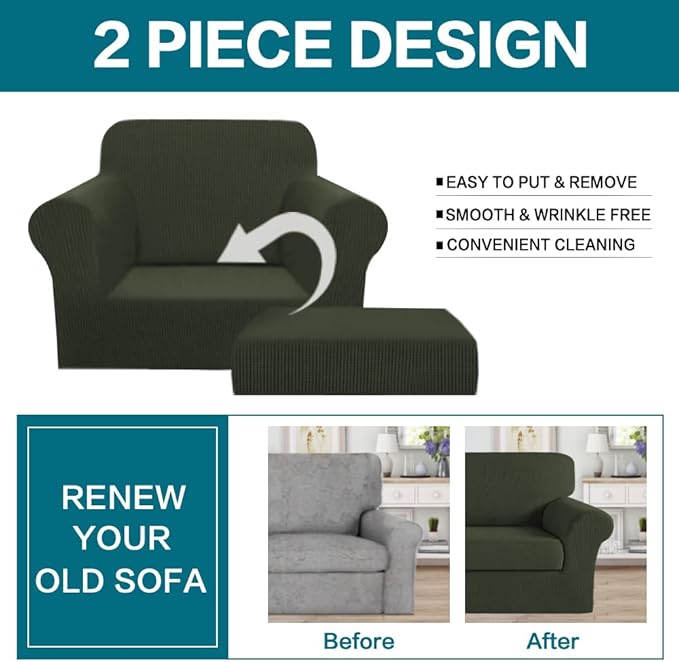 Turquoize 2 Piece Chair Covers Armchair Covers