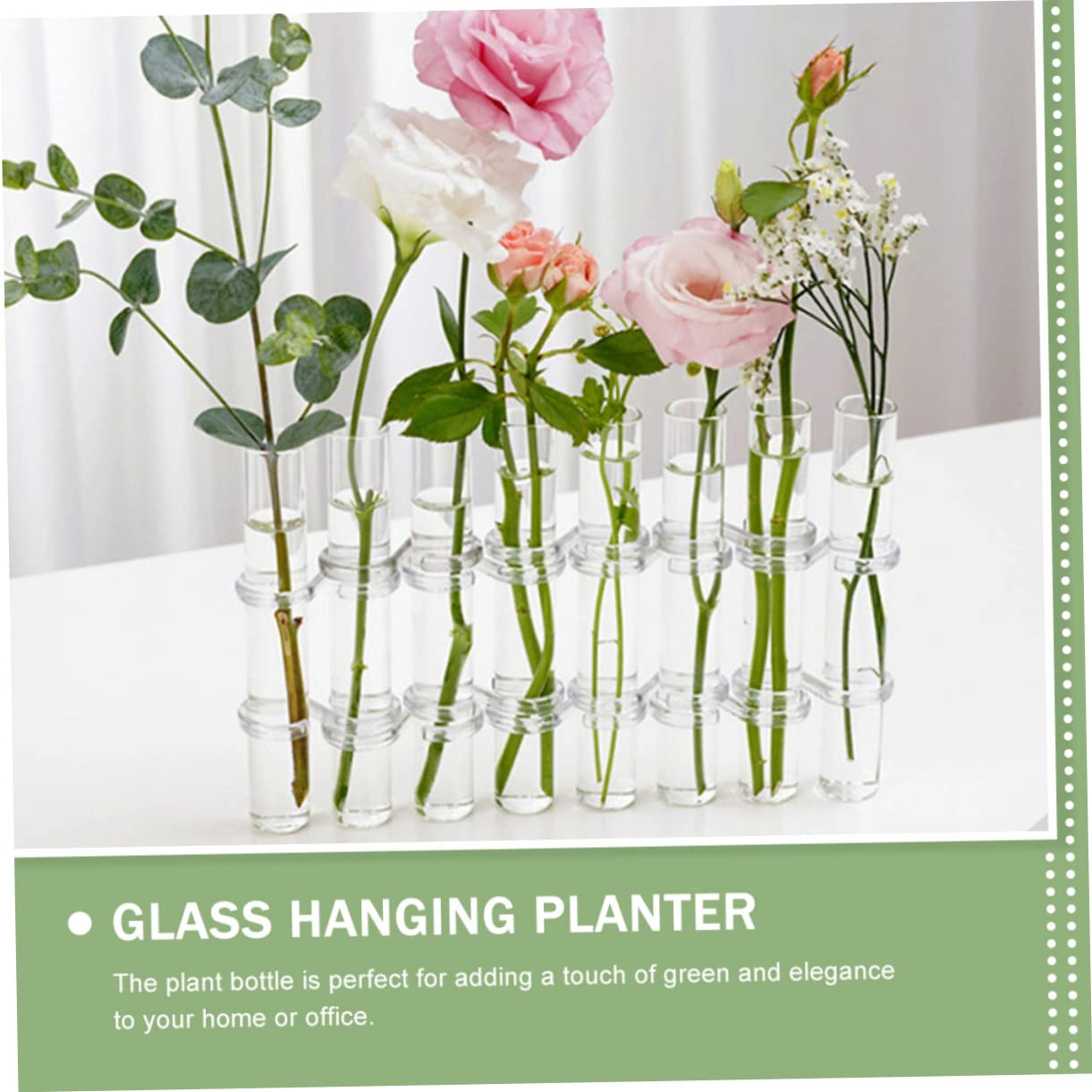 PRETYZOOM Propagation Vase Set 1pc Tube Plant Terrarium Holder for Home Office Plant Propagation Tubes Glass Vase Hook