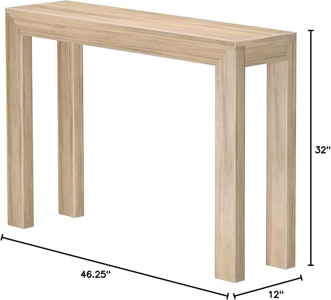 Plank+Beam Modern Solid Wood Console Table, 46 Inch, Sofa Table, Narrow