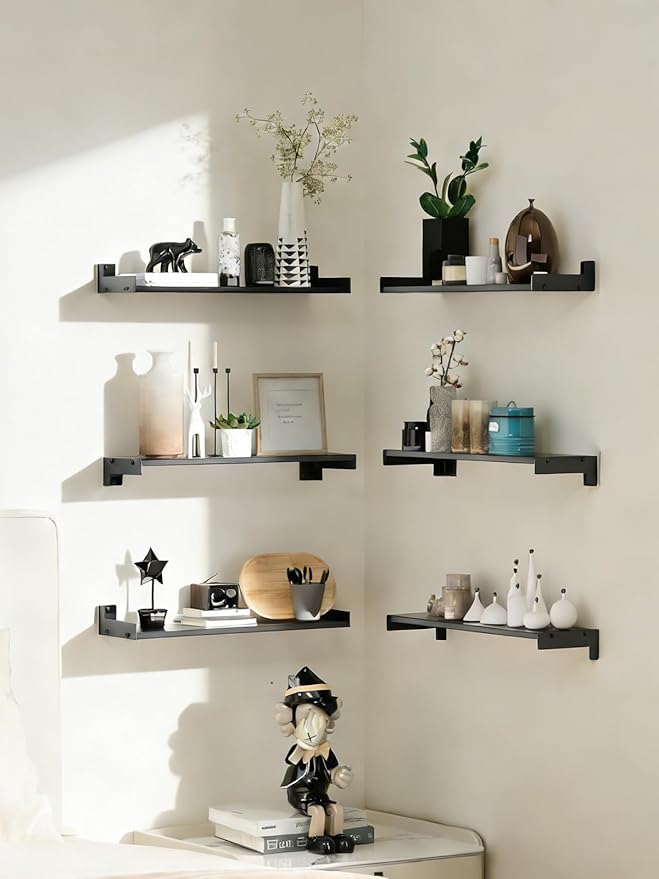 Floating Shelves for Wall, Shelves for Decor Storage Set of 6, Wall Mounted