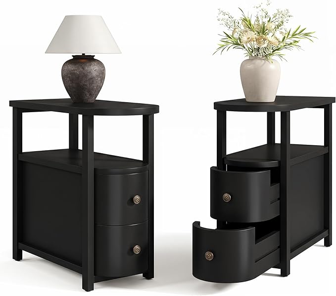 LITTLE TREE Solid Wood End Table Set 2