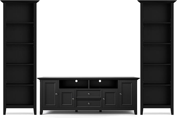 SIMPLIHOME Amherst TV Stand and Bookcase Bundle