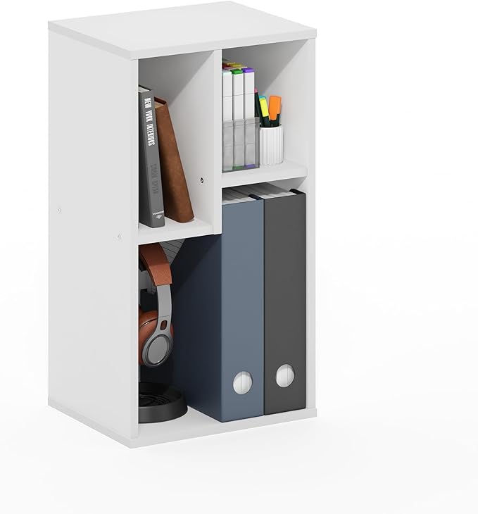 Furinno DALY Book Shelf, 3-Cube Bookshelf, Cube Storage Organizer Bookcase