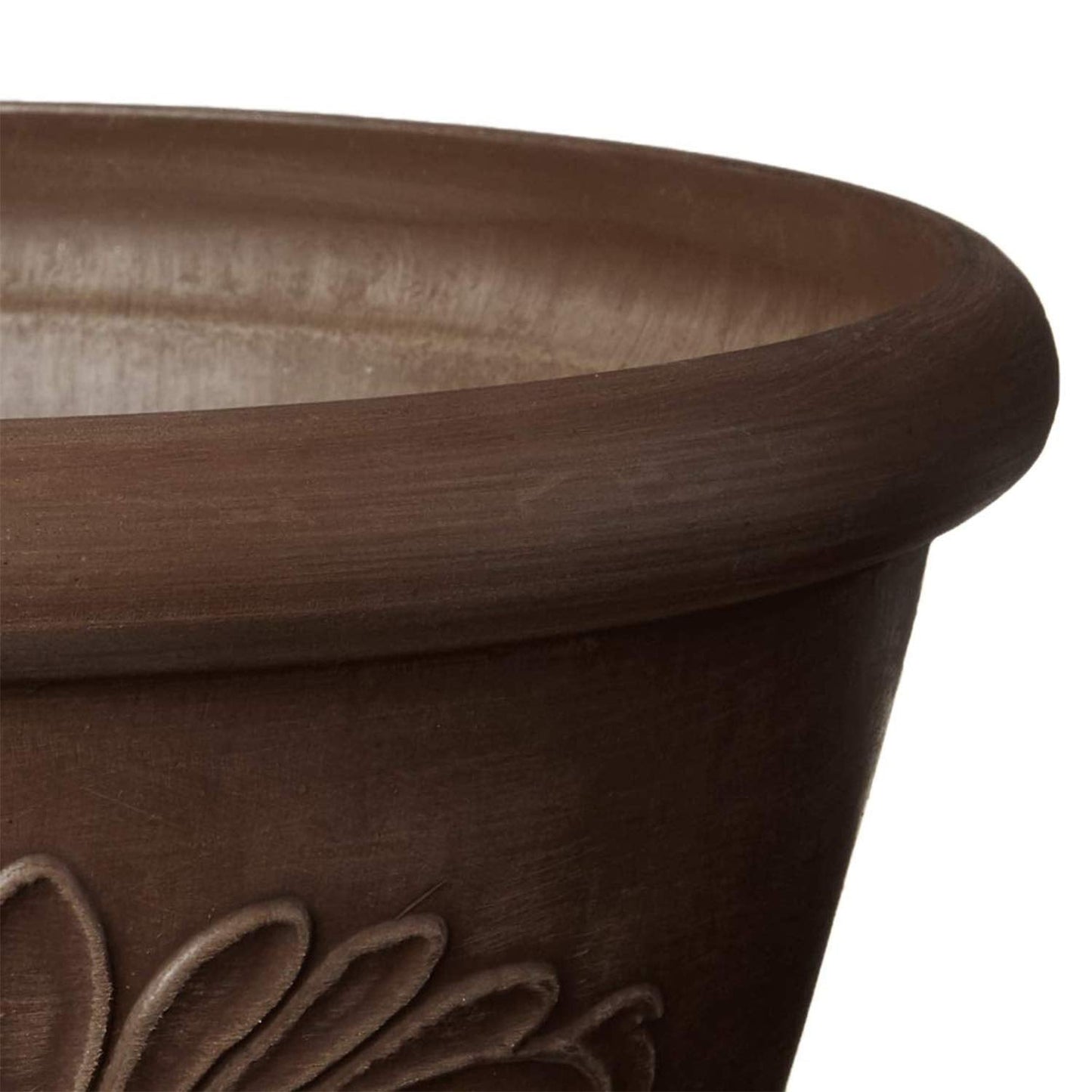 Arcadia Garden Products PSW TA30C Plastic/Stone/Wood Composite Bulb Pan – No Drainage Hole (Drillable), Planter Bowl for Succulents, Bonsai, Fairy Gardens, Herbs,12-Inch, Chocolate