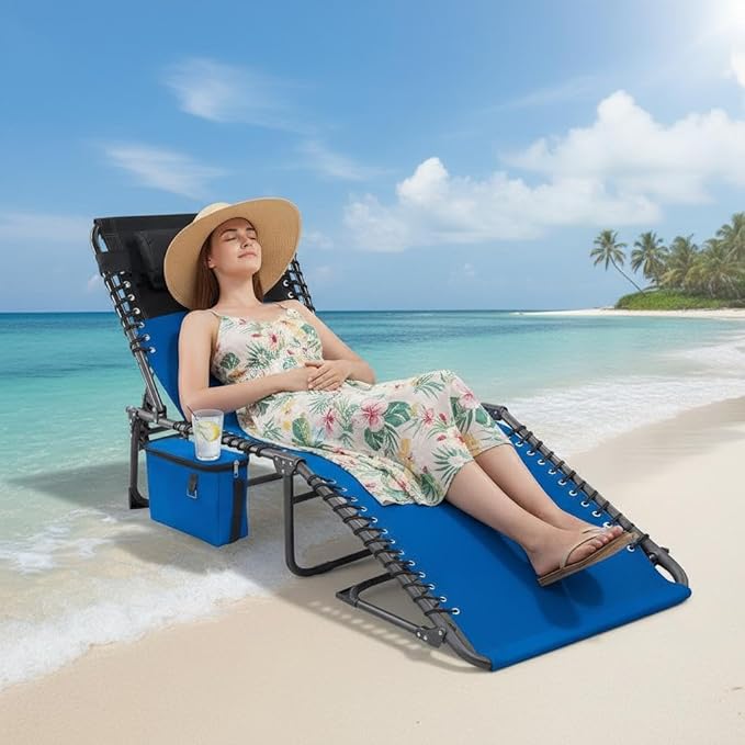 Outdoor Chaise Lounge Chair, Folding Tanning Chair