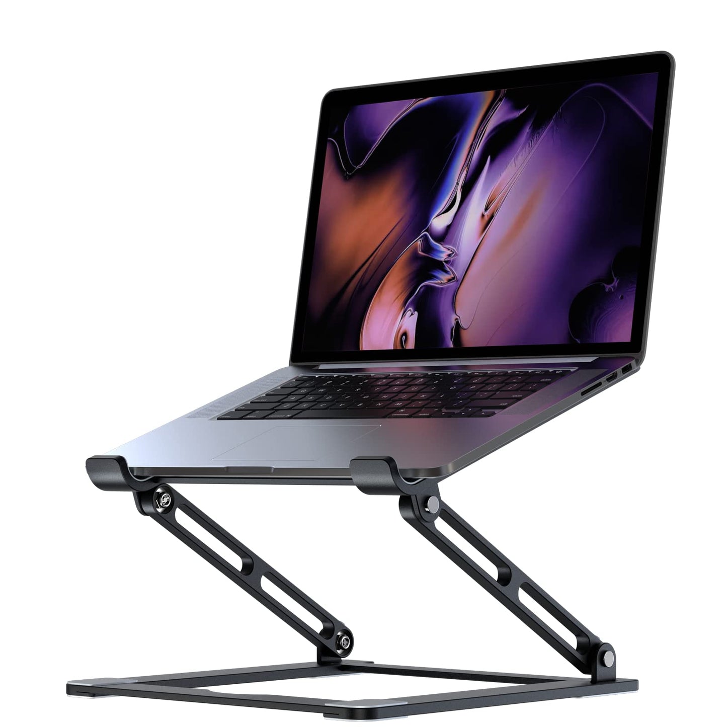 VIGLT Laptop Stand for Desk, Adjustable Laptop Stand Holder Portable Laptop Riser with Multi-Angle Height Adjustable Computer Stand for MacBook Air/Pro and More Notebooks 10-17.3"-Black