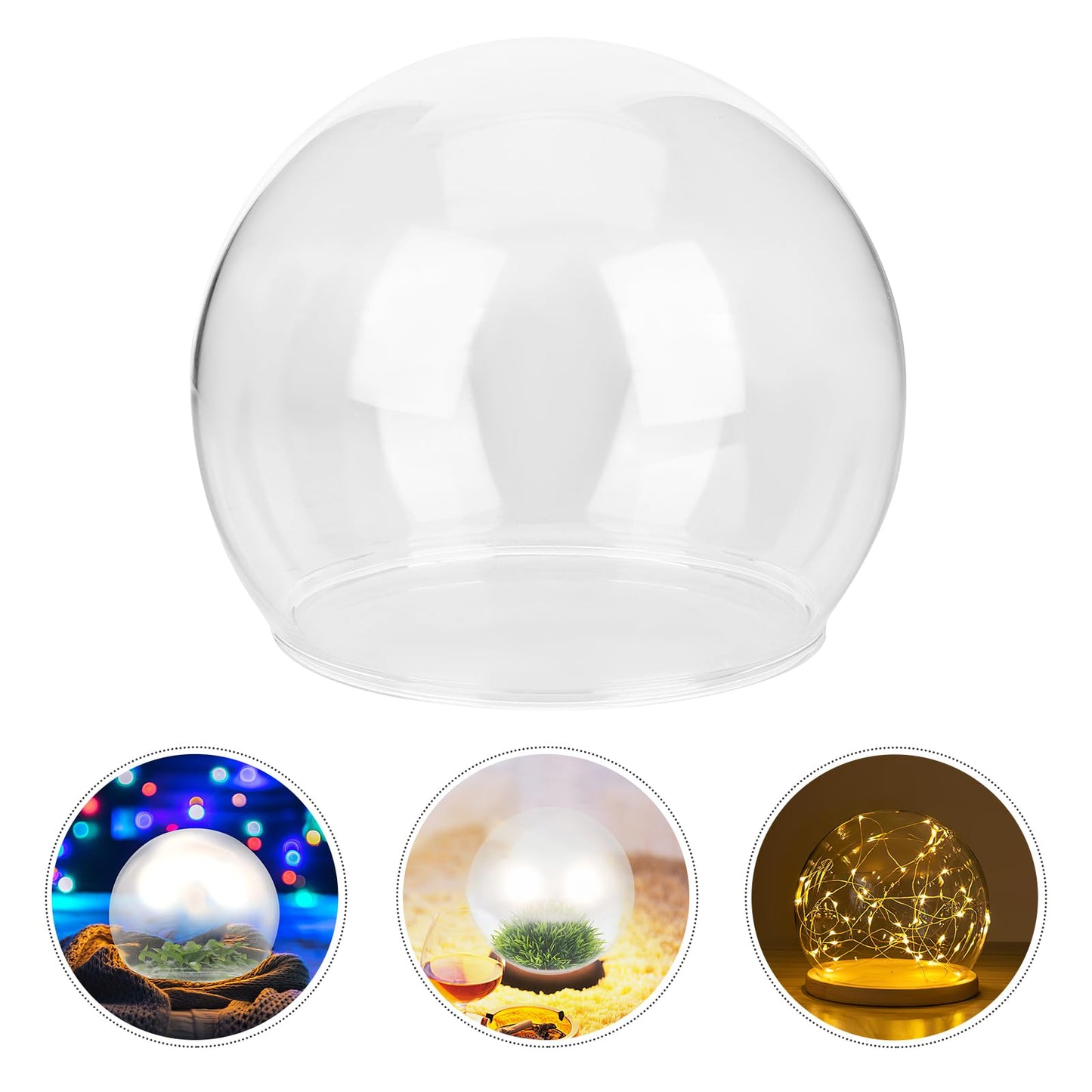ARTIBETTER 2 Pack Glass Dome Cloche for Preserved Flowers, 3.9In Transparent Glass Display Cover with Smooth Edges, Space-Saving Decorative Jar for Artificial Plants, Wedding Decor (No Base Included)