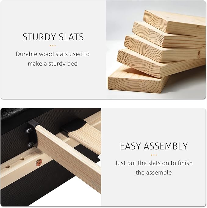 SHA CERLIN Queen Platform Bed Frame