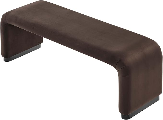 Modway EEI-6734-BLK-CHB Koda Performance Velvet Waterfall Long Bench