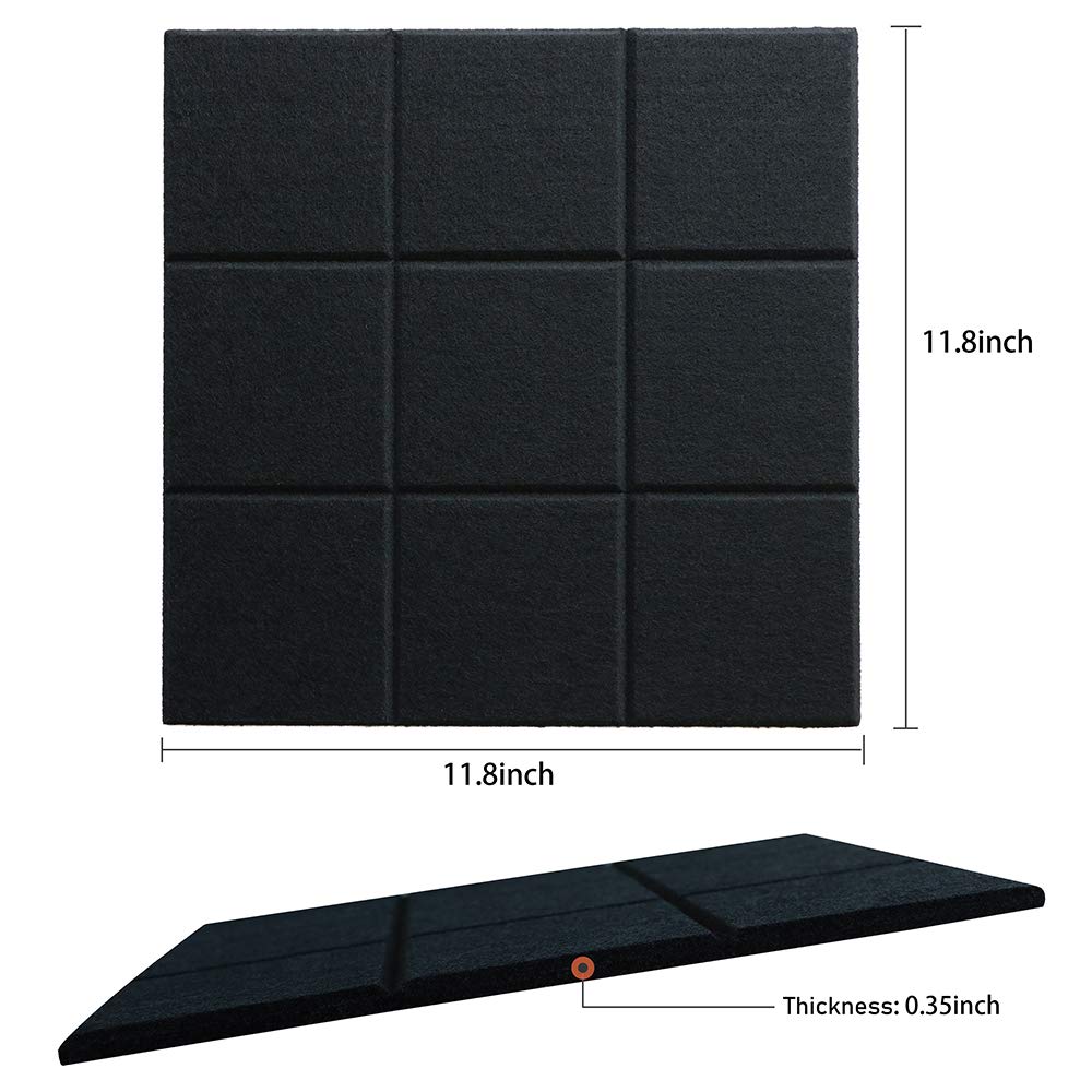 Uoisaiko Large Felt Board Tiles for Wall with 30 Push Pins, 11.8"x11.8" Pack of 6 Pin Board Notice Boards for Home Office Kitchen, Bulletin Board Wall Tiles for Photos Memos (Black+White, 6 Pack)