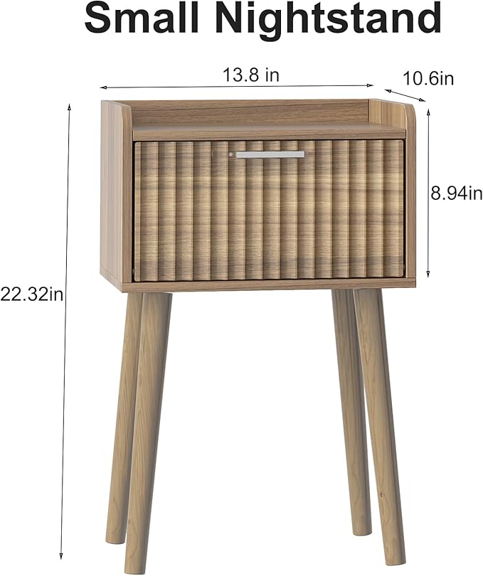 LAATOOREE Small Nightstand Set of 2, Side End Table