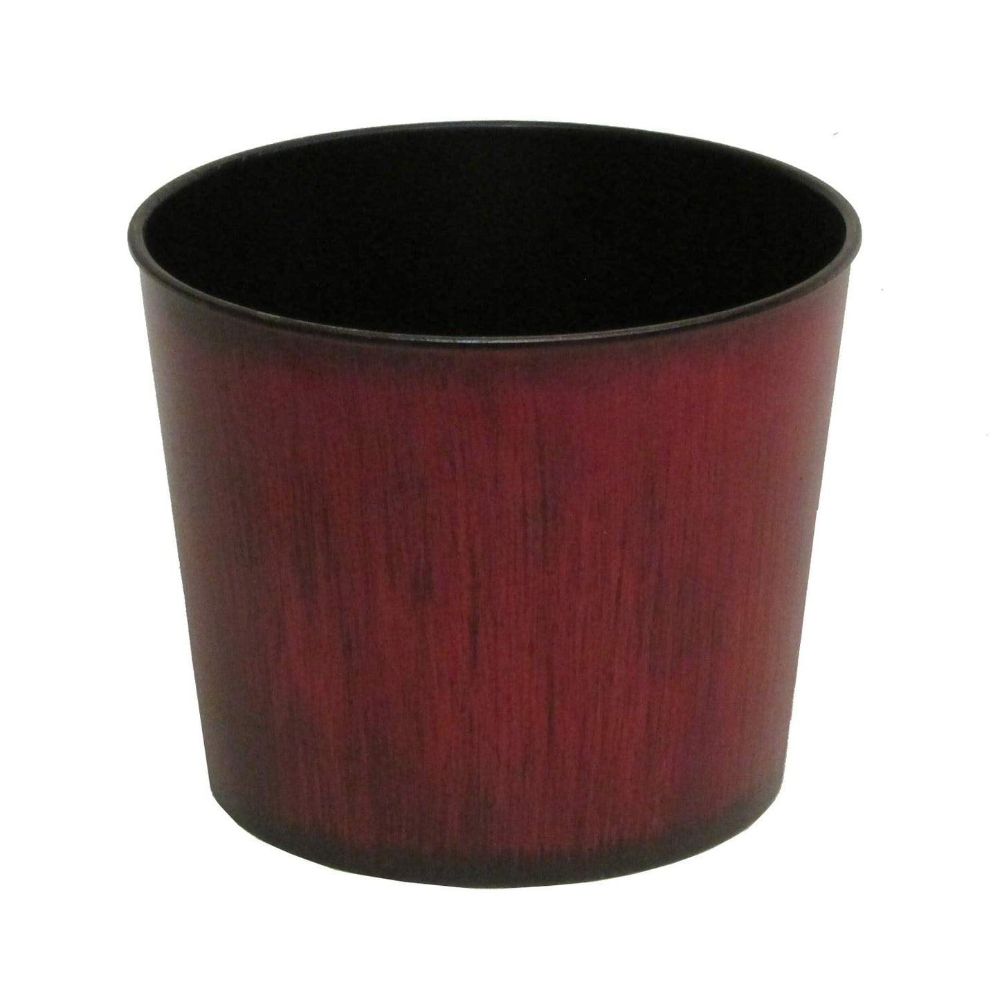Admired By Nature Brown & Black Hand Painted 5x5 Round Plastic Pot - for Plants, Flowers, Home Decor, Organization, Storage, Display