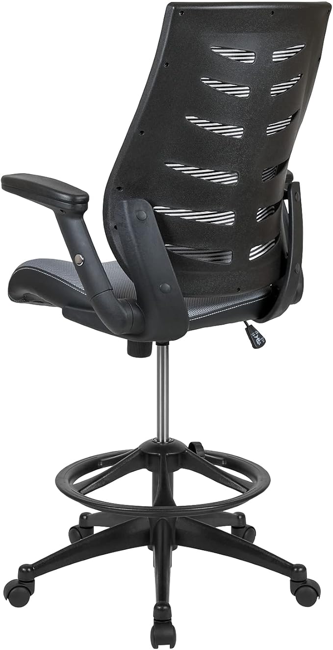 Flash Furniture Kale High Back Dark Gray Mesh Spine-Back Ergonomic Drafting