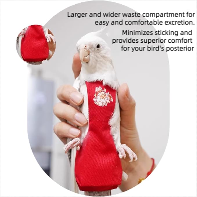 MANON ROSA Bird Diapers Leash Set Washable Reusable Handmade Flight Suit Waterproof Inner Layer - Protective Parrot Nappy Clothes Parakeets Macaws Budgies Canaries (Yellow3,Lovebird)
