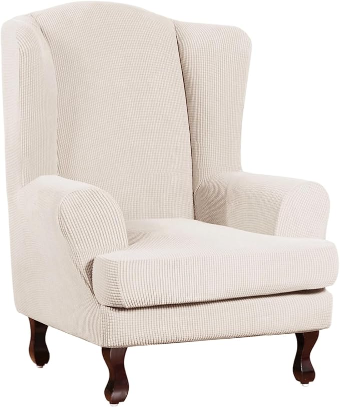 Turquoize Wingback Chair Covers 2 Piece Wing Chair Slipcover Stretch Slipcovers
