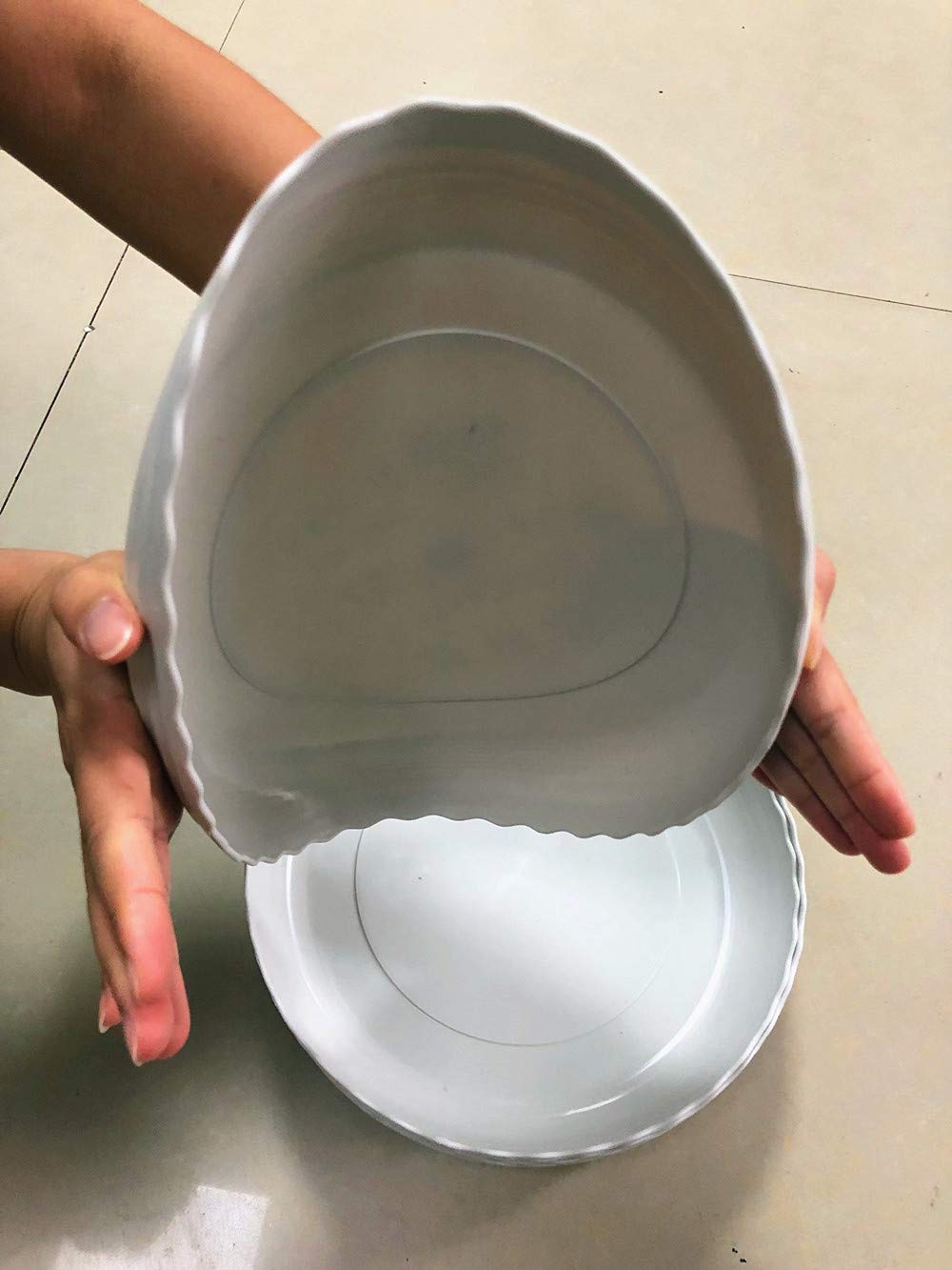 DODXIAOBEUL 12 Inch Light Grey Plant Saucers 5 Pack,Saucers for Potted Plants,Flower Pot Drip Trays for Indoor & Outdoor Ceramic or Plastic Flower Pot Drip Trays for Large to Small Pots
