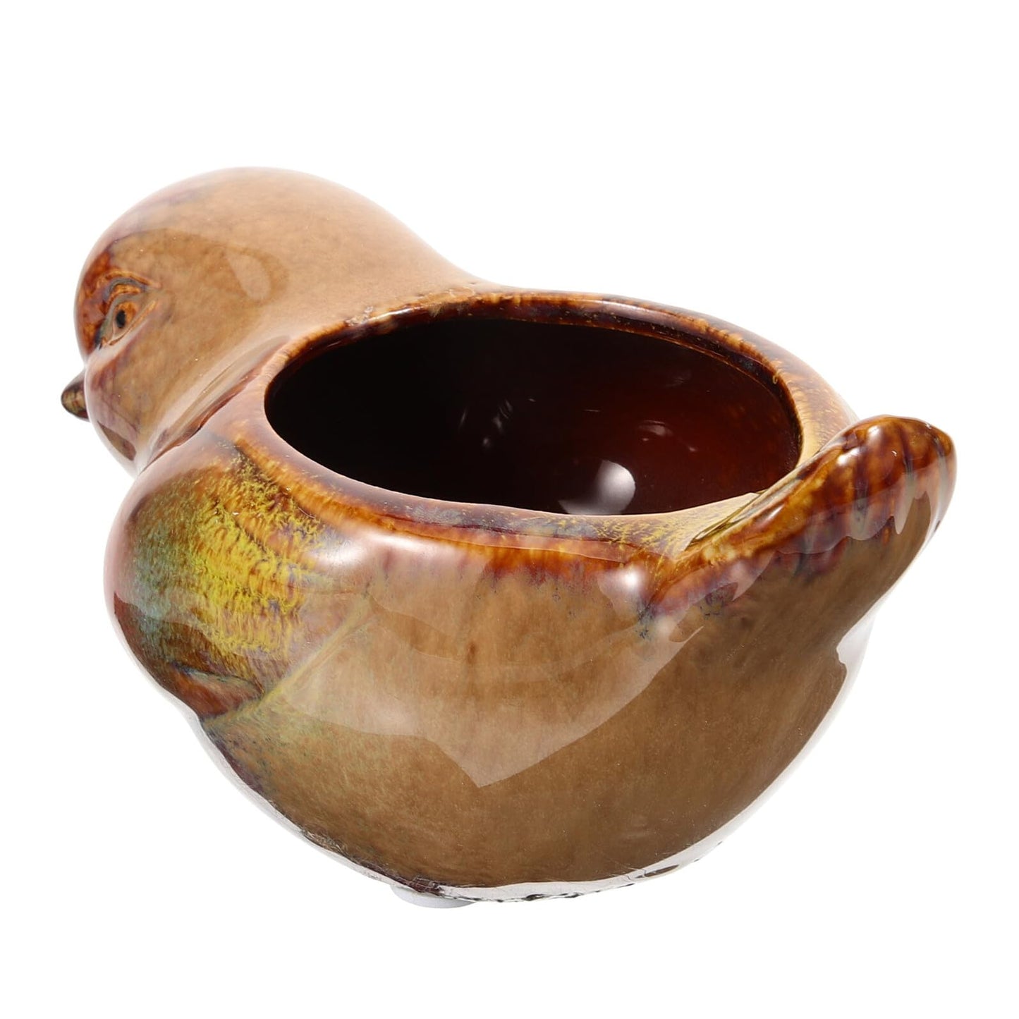 Anneome Ceramic Succulent Planter Pot with Bird Design, Small Indoor Plant Pot for Succulents and Cacti, Decorative Glazed Flowerpot for Home and Garden