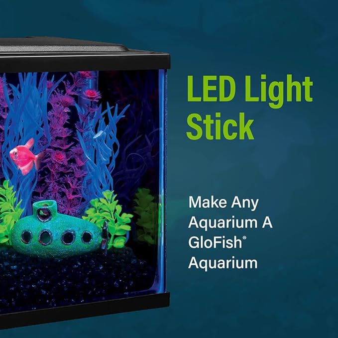 GloFish 10-Inch LED Light Stick for Fish Aquariums Up to 20 Gallons, 1 Count, with White, Blue and Magenta LED Lights