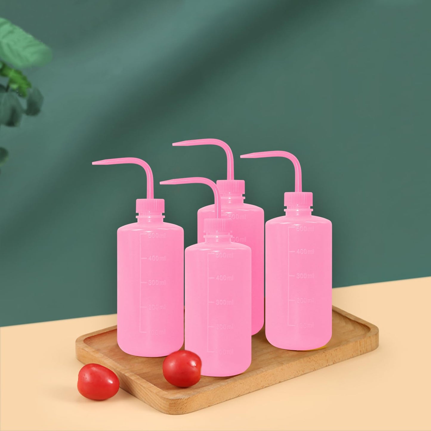Grosun 4 Packs Tattoo Wash Bottle Water Squirt Squeeze Diffuser Bottles (Pink, 500ml)