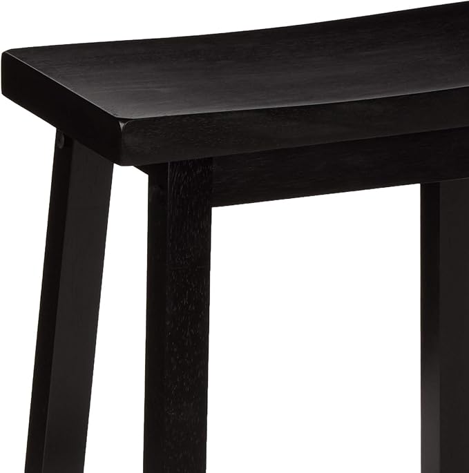 Amazon Basics Solid Wood Saddle-Seat Counter Height Bar Stools