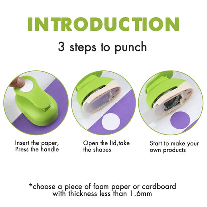 LOONENG 3/8inch, 5/8inch, 1inch, 1.5inch, 2inch Circle Punch Set, 5 Different Size Circle Paper Punch for Scrapbooking, Card Making, DIY Photo Albums, Gift Tags, Homemade Confetti
