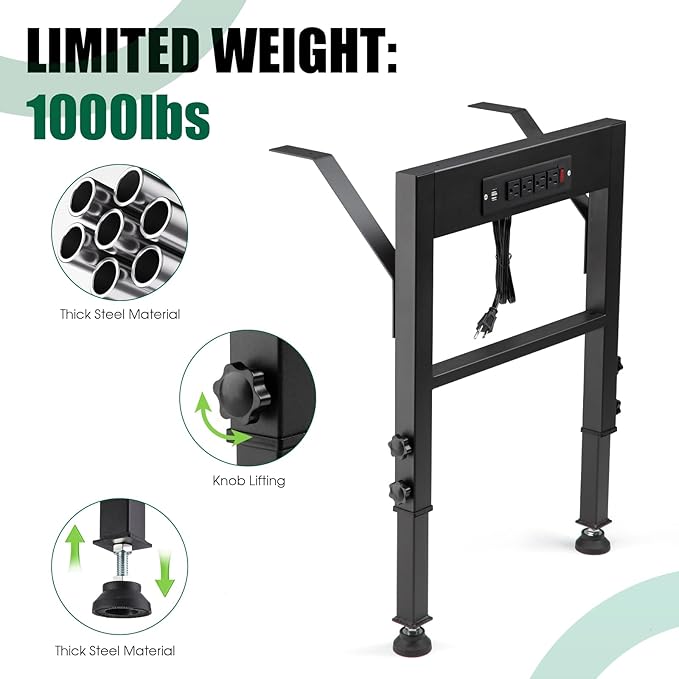 OLBRUS 19.6-Inch Depth Workbench Frame, Height Adjustable 28.5" to 33.8"